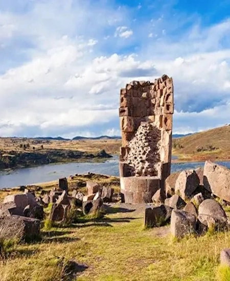 Sillustani tomb towers near Puno, Peru, showcasing ancient funerary structures and Andean landscape | Andean Travel Experience