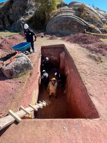 Archaeological view of hidden Inca tunnel system