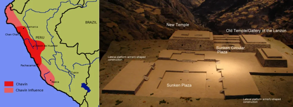 Map showing the location of Chavín de Huántar in the Áncash region of Peru | Andean Travel Experience