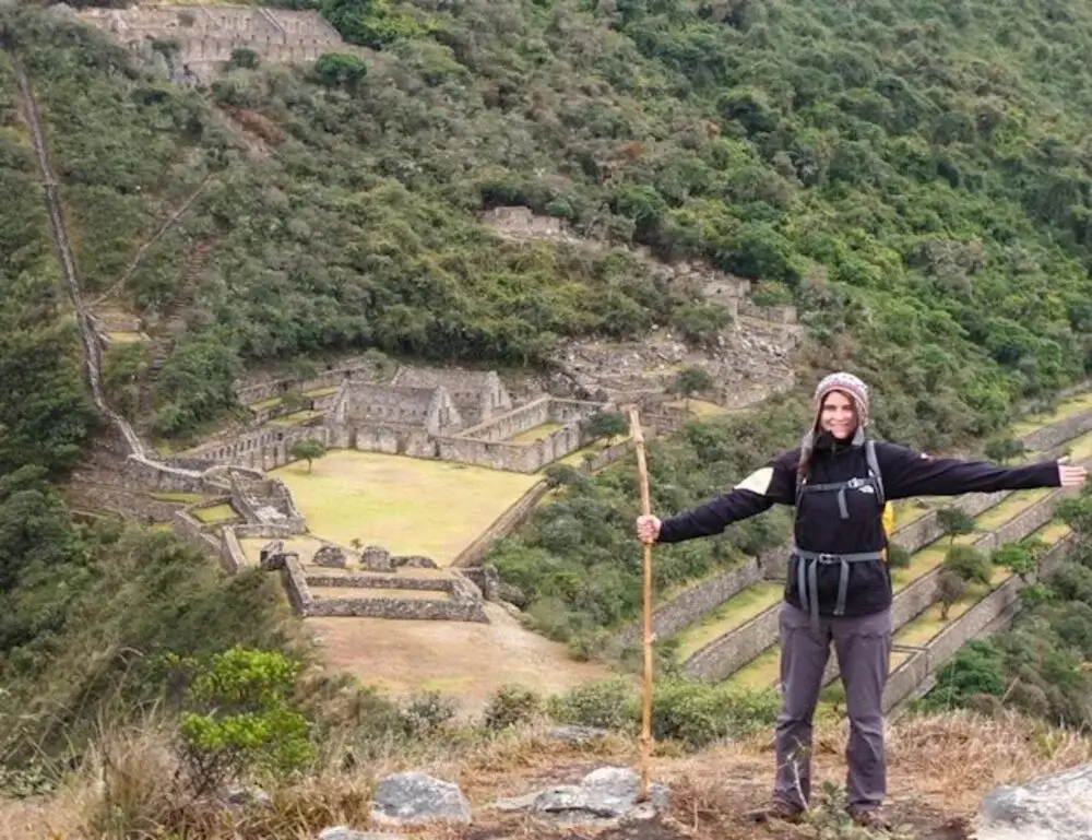 Hikers trekking through the remote Choquequirao trail in the Vilcabamba mountains of Cusco, Peru, surrounded by lush cloud forests and dramatic Andean landscapes. | Andean Travel Experience