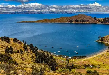 Panoramic view of Lake Titicaca, the world's highest navigable lake, located between Peru and Bolivia | Andean Travel Experience