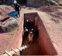 Archaeological view of hidden Inca tunnel system