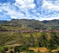 Panoramic view of Cajamarca Peru, surrounded by Andean landscapes