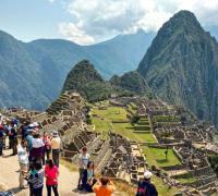 Travelers Visiting Machu Picchu