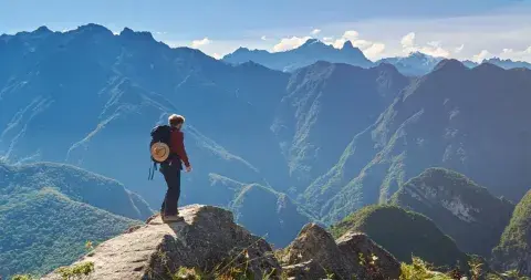 Tourist hiking on Huayna Picchu | Andean Travel Experience