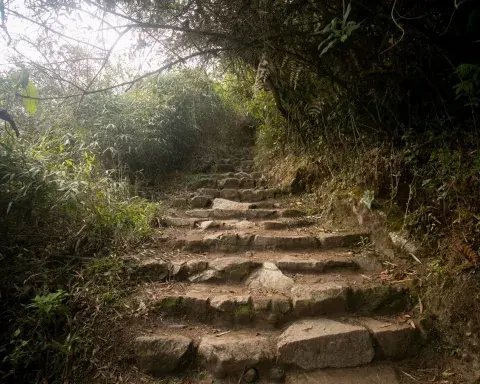 View of the Inca Trail leading to Machu Picchu | Andean Travel Experience.