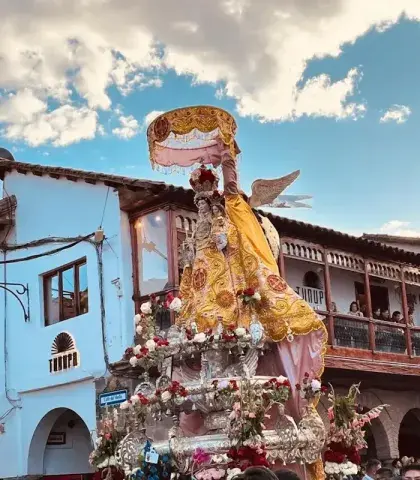 Purified Virgin during the Corpus Christi procession in Cusco | Andean Travel Experience