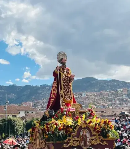 Saint Anthony the Abbot during the Corpus Christi procession in Cusco | Andean Travel Experience