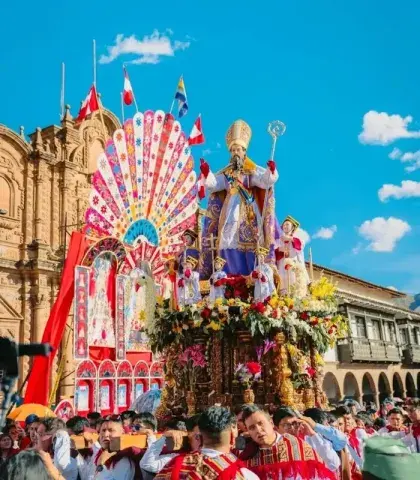 Saint Blaise during the Corpus Christi procession in Cusco | Andean Travel Experience