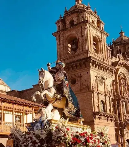 Saint James the Apostle during the Corpus Christi procession in Cusco | Andean Travel Experience