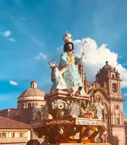 Saint Joseph during the Corpus Christi procession in Cusco | Andean Travel Experience