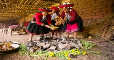 Local Women Making Pachamanca: A Traditional Peruvian Cooking Method | Andean Travel Experience